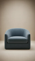 Slate blue velvet lounge chair