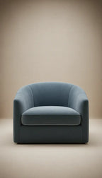 Slate blue velvet lounge chair