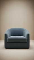 Slate blue velvet lounge chair