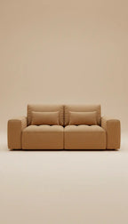 Handcrafted Modern 2-Seater Sofa – Solid Kikar Wood & MoltyFoam