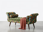 Luxury Tufted Floral Chaise Bench