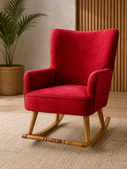 Handcrafted Kikar Wood Rocking Chair – MoltyFoam &amp; Custom Upholstery