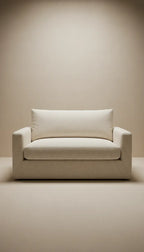 Handcrafted Minimalist 2-Seater Sofa – Upholstered Loveseat with Cushioned Seating