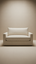 Handcrafted Minimalist 2-Seater Sofa – Upholstered Loveseat with Cushioned Seating