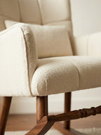 Handcrafted Upholstered Rocking Chair – Solid Kikar Wood &amp; Comfortable Foam