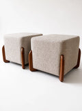Luxury Upholstered Accent Ottomans – Set of 2 | Solid Kikar Wood & MoltyFoam