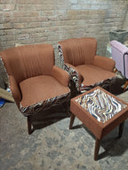 Modern Brown Coffee Chair Set – Solid Kikar Hardwood | MoltyFoam