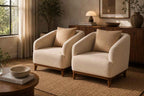 Modern Bouclé Upholstered 5-Seater Sofa – Solid Kikar Wood & Molty Foam