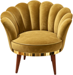 Handcrafted Luxury Scalloped Velvet Accent Chair Made with Solid Kikar (Acacia) Wood