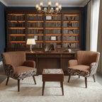 Modern Brown Coffee Chair Set – Solid Kikar Hardwood | MoltyFoam