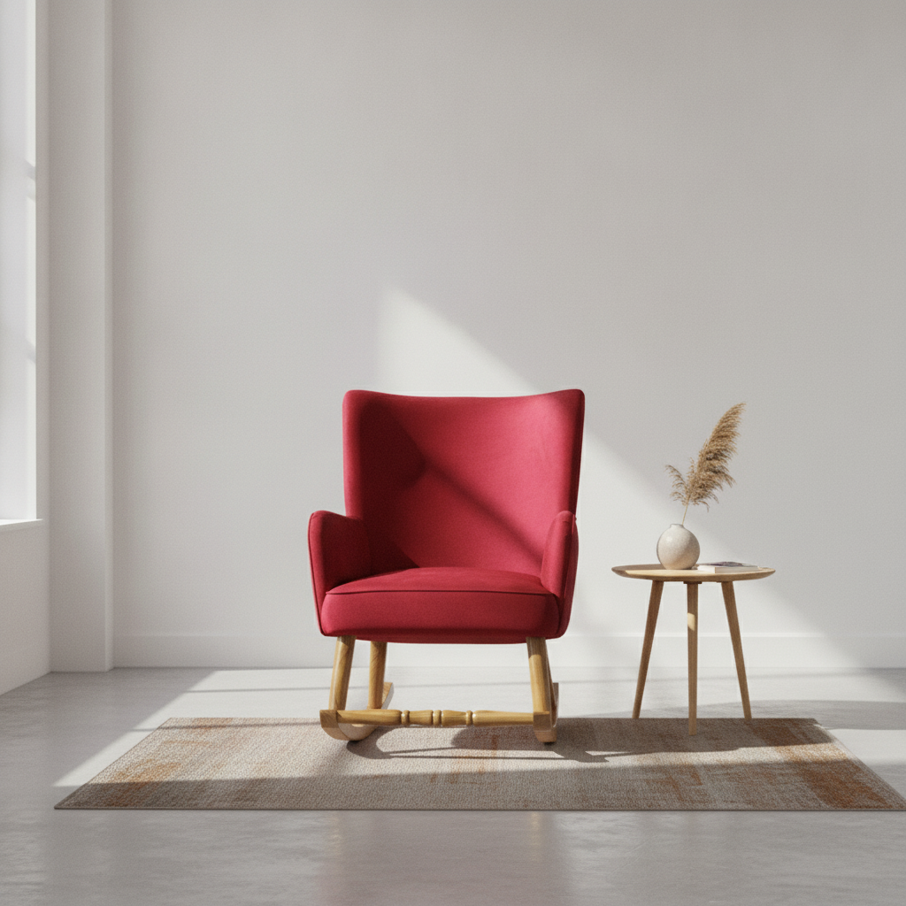 Handcrafted Kikar Wood Rocking Chair – MoltyFoam &amp; Custom Upholstery