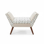 Ivory Tufted Lounge Accent Chair – Nailhead Trim